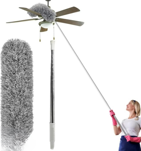 Flexible Microfiber Feather Duster with 8 Feet Extension Pole